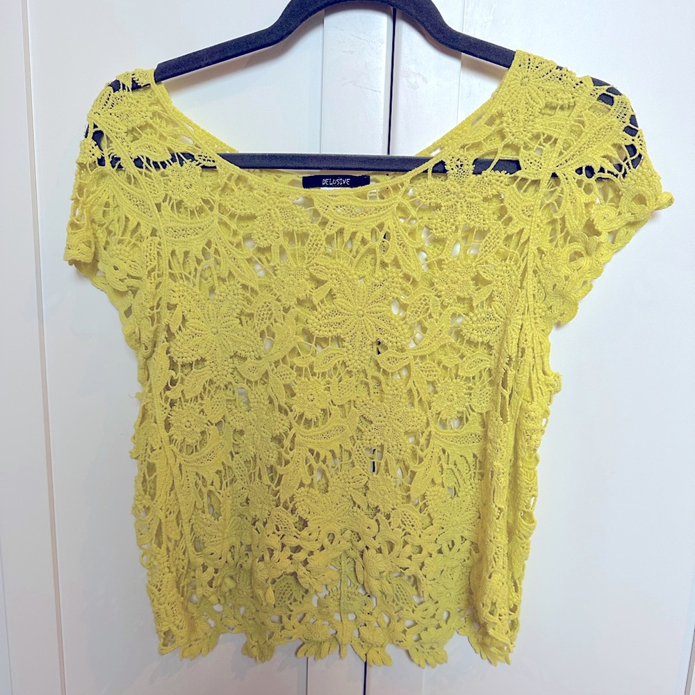 Yellow crochet top